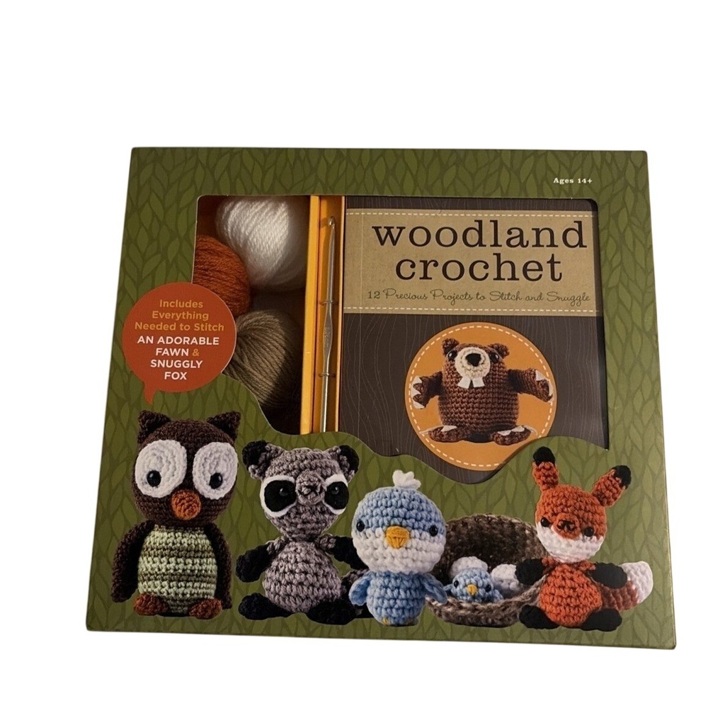 Woodland Crochet Kit Amigurumi Forest Animals Kristen Rask DIY Craft Set NEW OS